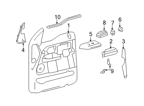 2008 Ford F-150 Interior Trim - Front Door Diagram