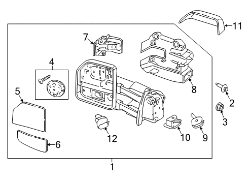 2018 Ford F-350 Super Duty Outside Mirrors Diagram
