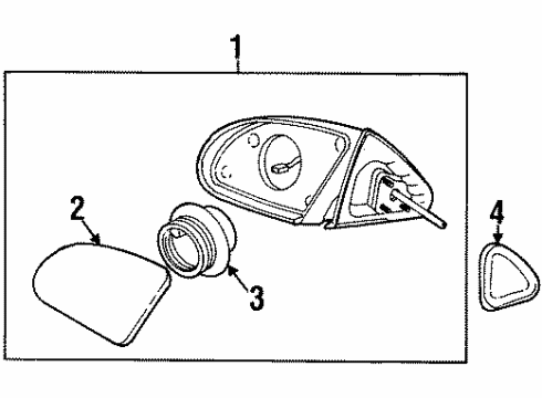 1993 Lincoln Mark VIII Mirror Motor, Passenger Side Diagram for F3LY17D696B