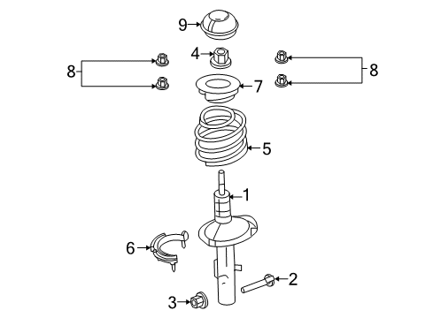 2011 Ford Taurus Struts & Components - Front Diagram