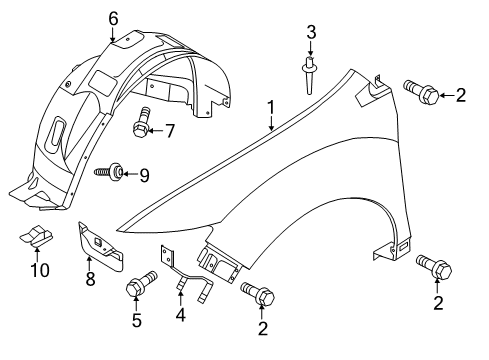 2012 Lincoln MKX Fender & Components Diagram