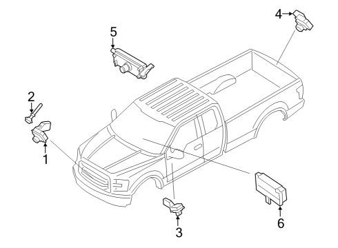 2022 Ford F-150 Lightning Control Module, Driver Side Diagram for NL3Z-14G647-C