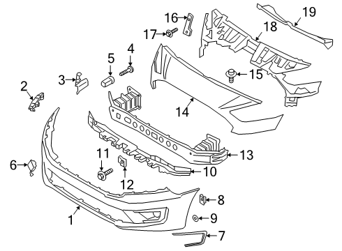 2021 Ford Transit Connect Bumper & Components - Front Diagram