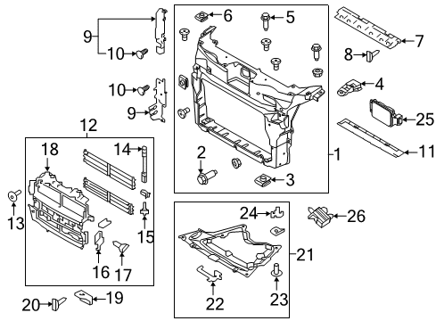 2017 Ford Explorer Radiator Support Diagram