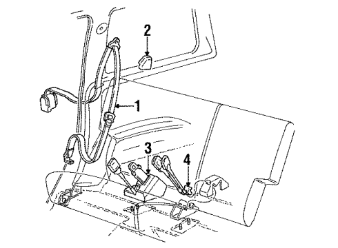 1991 Ford Explorer Belt, Black, Driver Side Diagram for F1TZ78611B69CC