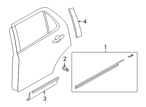 2018 Ford Police Interceptor Utility Exterior Trim - Rear Door Diagram