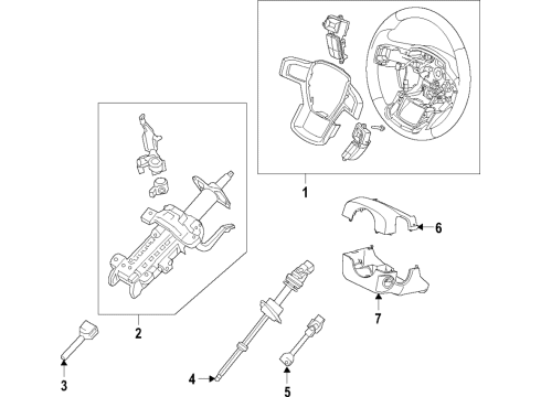 2019 Ford Ranger Steering Column & Wheel, Steering Gear & Linkage Diagram 1 - Thumbnail