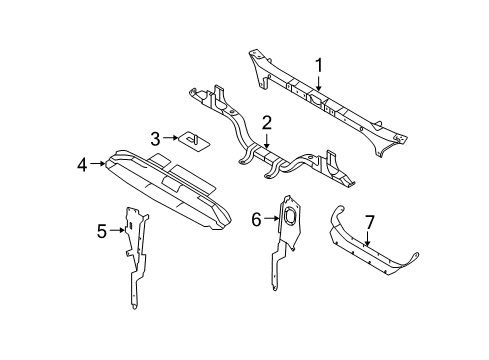 2009 Ford F-250 Super Duty Radiator Support Diagram