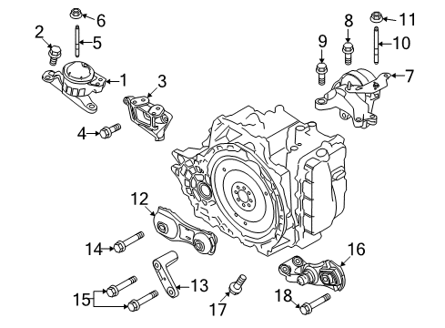 2014 Lincoln MKS Engine & Trans Mounting Diagram