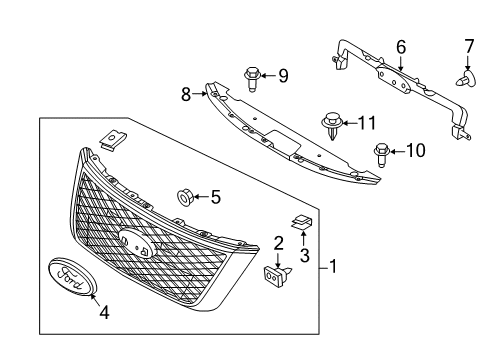 2015 Ford Police Interceptor Utility Grille & Components Diagram