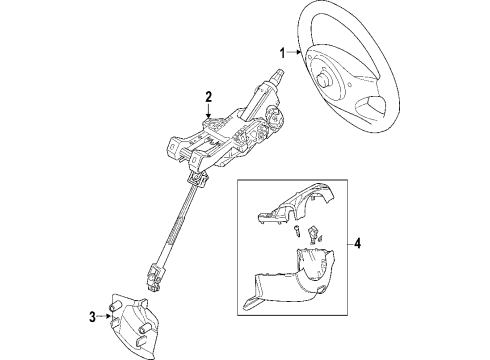 2008 Lincoln MKX Steering Column & Wheel, Steering Gear & Linkage Diagram 1 - Thumbnail