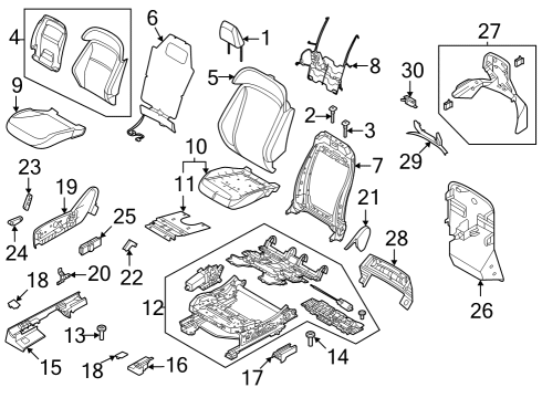 2022 Ford Mustang Mach-E Driver Seat Components Diagram