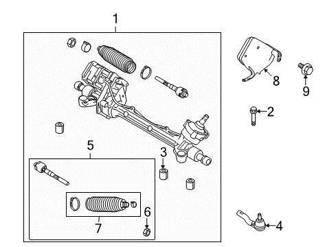 2012 Ford Fusion Steering Column & Wheel, Steering Gear & Linkage Diagram 9 - Thumbnail