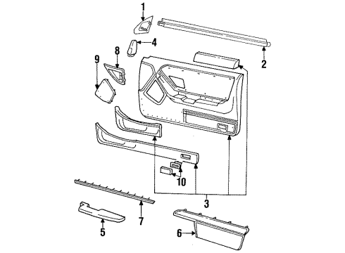 1994 Mercury Cougar Interior Trim - Door Diagram