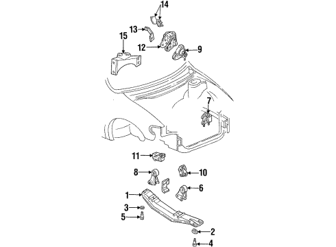 1999 Mercury Villager Engine & Trans Mounting Diagram