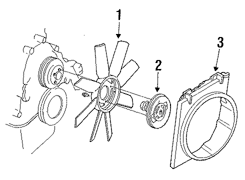 1989 Ford Ranger Cooling System, Radiator, Water Pump, Cooling Fan Diagram 1 - Thumbnail