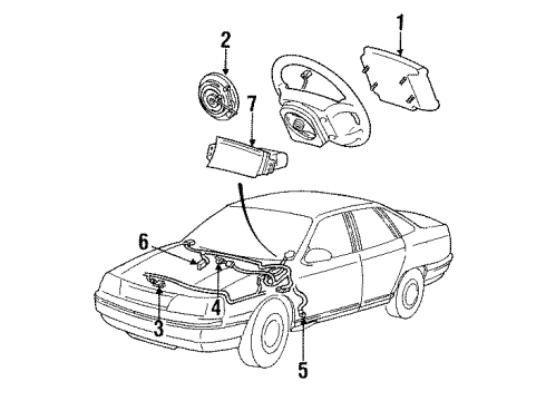 1995 Ford Taurus Rear Sensor Diagram for F5DZ14B004A