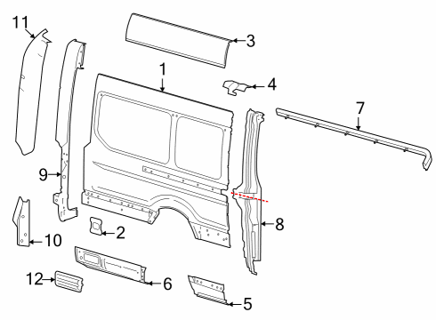 2022 Ford E-Transit Side Panel & Components Diagram 3 - Thumbnail