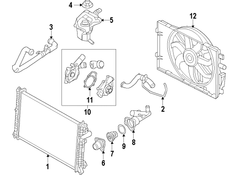 2007 Ford Fusion Cooling System, Radiator, Water Pump, Cooling Fan Diagram