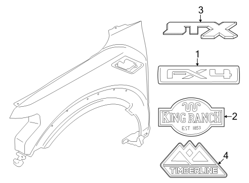 2019 Ford Expedition Exterior Trim - Fender Diagram