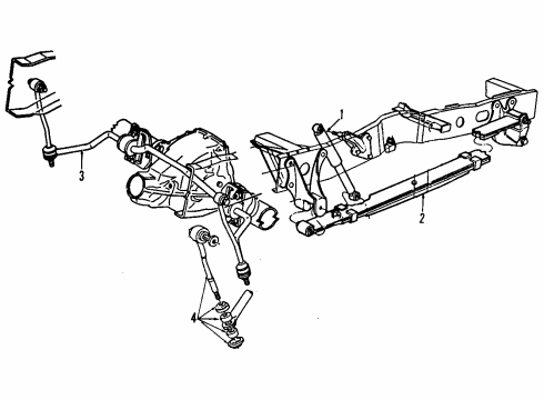 1998 Ford F-250 Rear Suspension Components, Stabilizer Bar Diagram