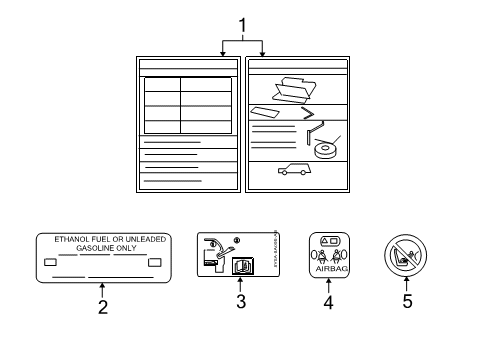 2007 Mercury Mountaineer Information Labels Diagram
