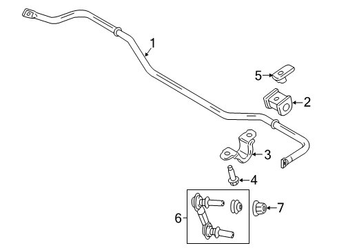 2016 Ford Mustang Stabilizer Bar Bushing, Rear Diagram for F2GZ-5493-C