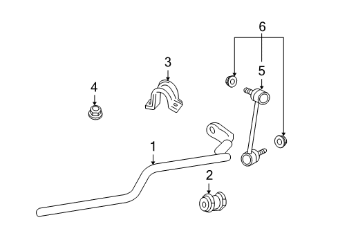 2011 Ford Fusion Stabilizer Bar & Components - Front Diagram