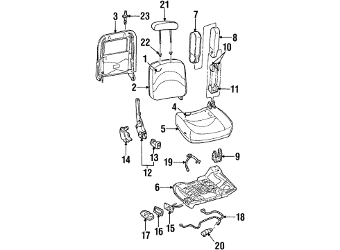 1996 Ford Crown Victoria Control Switch, Driver Side Diagram for F5AZ-14A701-B