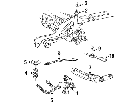 1999 Mercury Sable Rear Suspension Components, Stabilizer Bar Diagram