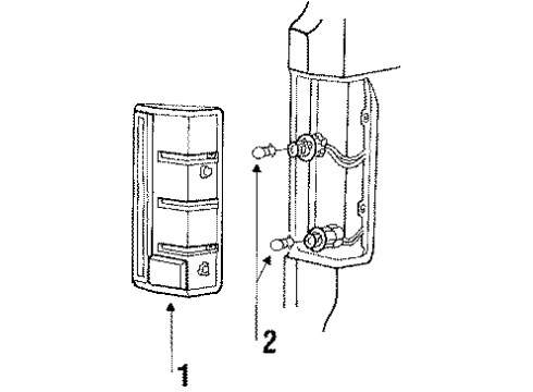 1986 Ford F-250 Backup & Tail Lamps Diagram