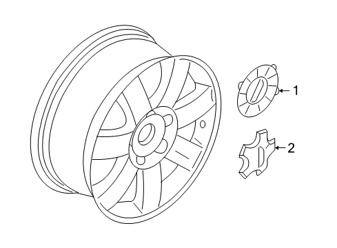 2007 Ford Freestyle Center Cap Diagram for 5F9Z-1130-BA