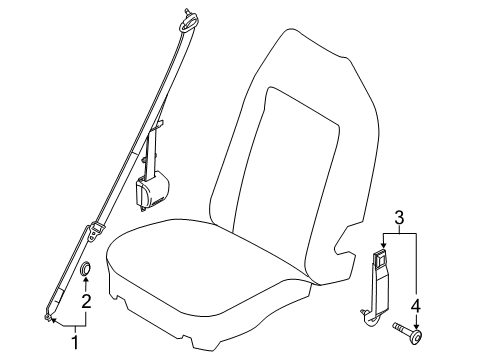 2013 Ford E-250 Second Row Seat Belts Diagram
