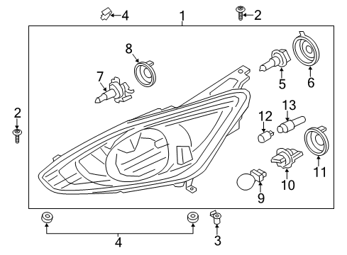 2015 Ford C-Max Bulbs Diagram