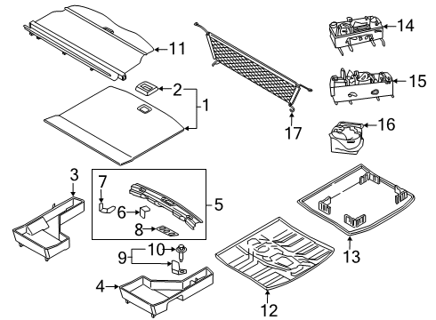 2022 Ford Edge Interior Trim - Rear Body Diagram