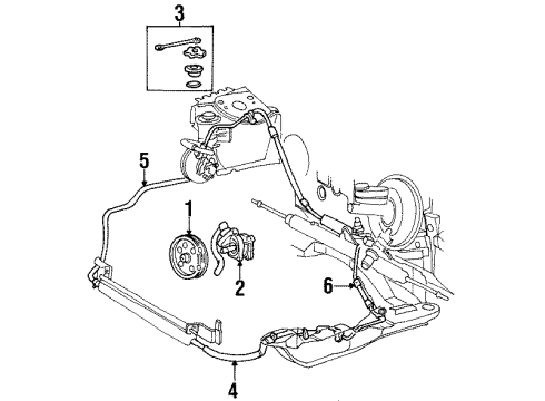 1996 Ford Taurus P/S Pump & Hoses, Steering Gear & Linkage Diagram 5 - Thumbnail