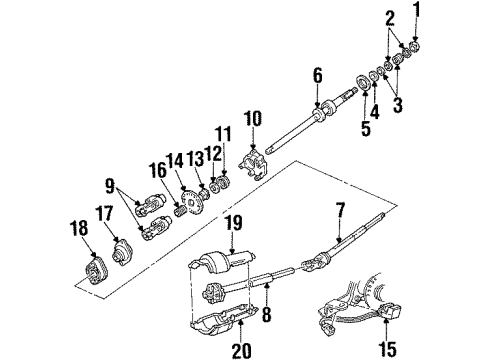 1998 Ford Crown Victoria Shaft & Internal Components Diagram