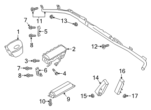 2021 Ford Escape Rear Sensor, Front Diagram for HS7Z-14B004-A