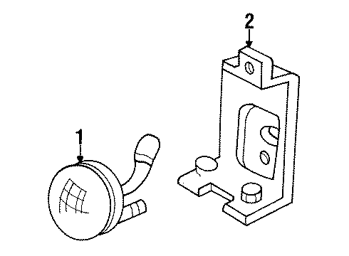 1992 Ford Mustang Fog Lamp Assembly Diagram for E7ZZ-15200-A