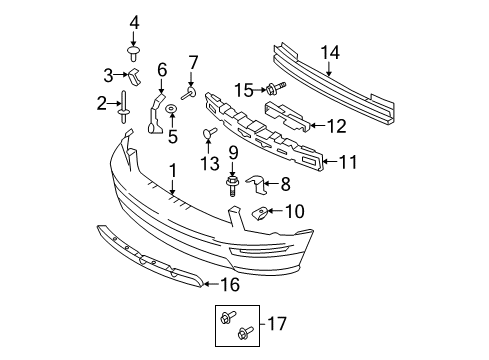2006 Ford Mustang Front Bumper Diagram 1 - Thumbnail