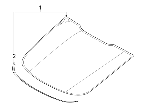 2024 Ford Mustang Glass & Hardware - Back Glass Diagram 2 - Thumbnail
