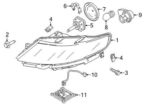 2010 Lincoln MKS Headlamps Diagram