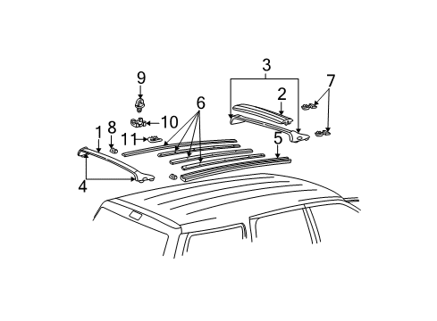 1995 Ford Explorer End Cap Diagram for F77Z-7855022-AA