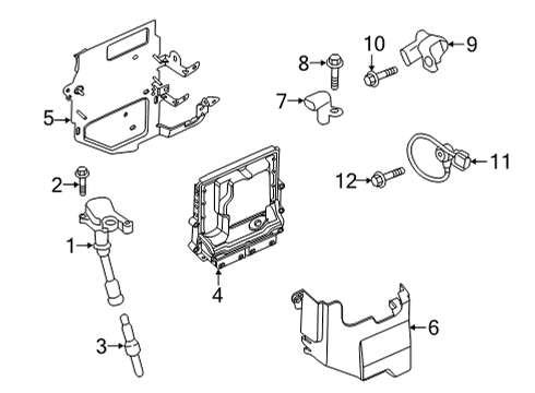 2023 Ford Bronco Sport Bracket Diagram for LX6Z-12A659-E
