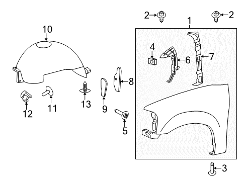 2012 Lincoln Navigator Fender & Components Diagram