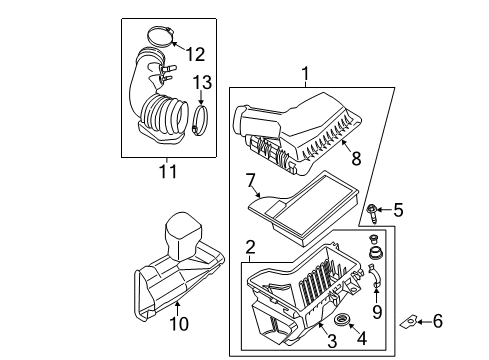2017 Ford Mustang Air Cleaner Assembly Diagram for FR3Z-9600-F