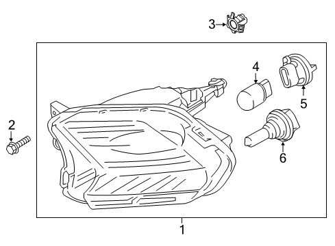 2017 Ford Escape Fog Lamp Assembly, Front Passenger Side Diagram for GJ5Z-13200-C