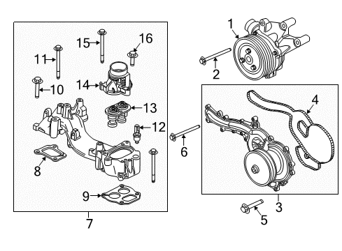 2017 Ford F-350 Super Duty Water Pump Diagram for BC3Z-8501-A