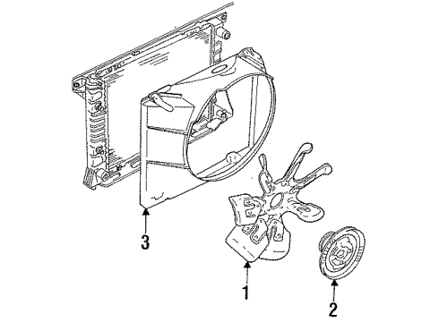 1992 Ford Thunderbird Cooling System, Radiator, Water Pump, Cooling Fan Diagram 3 - Thumbnail