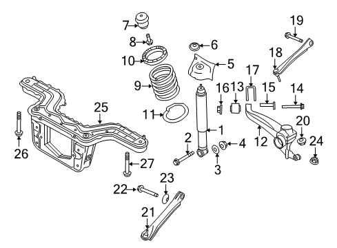 2011 Mercury Mariner Rear Suspension Components, Stabilizer Bar Diagram 6 - Thumbnail